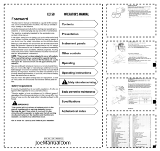 Volvo EC150 Excavator Operators Manual 2134355123