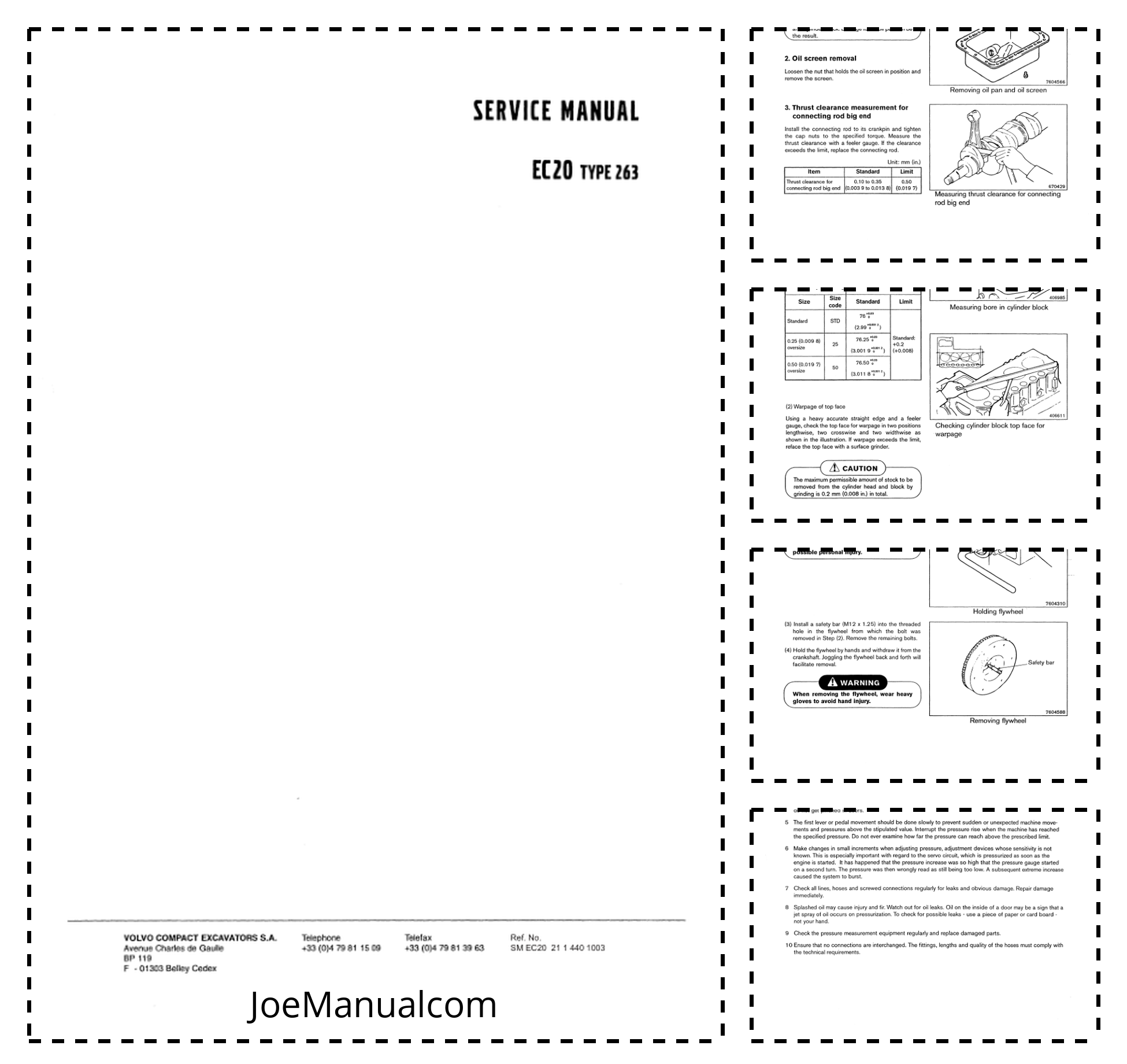 Volvo EC20 Type 263 Excavator Operators Manual VOE2114401003h