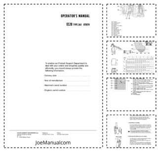 Volvo EC20 Type 263 XT XTV Excavator Operators Manual E5400436GB