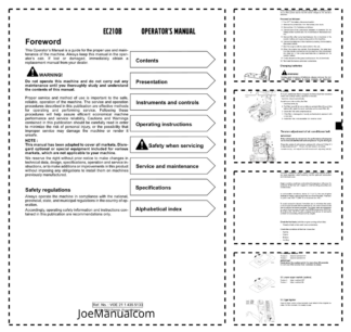 Volvo EC210B Excavator Operators Manual 2114355133