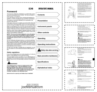 Volvo EC240 Excavator Operators Manual 2134355115
