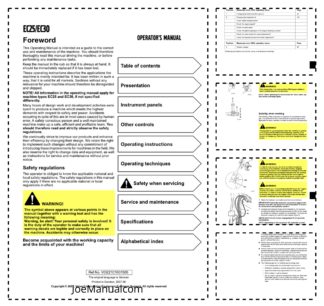 Volvo EC25 EC30 Excavator Operators Manual VOE21C1001505H