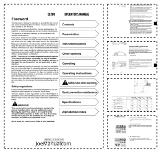 Volvo EC290 Excavator Operators Manual VOE2134355118H