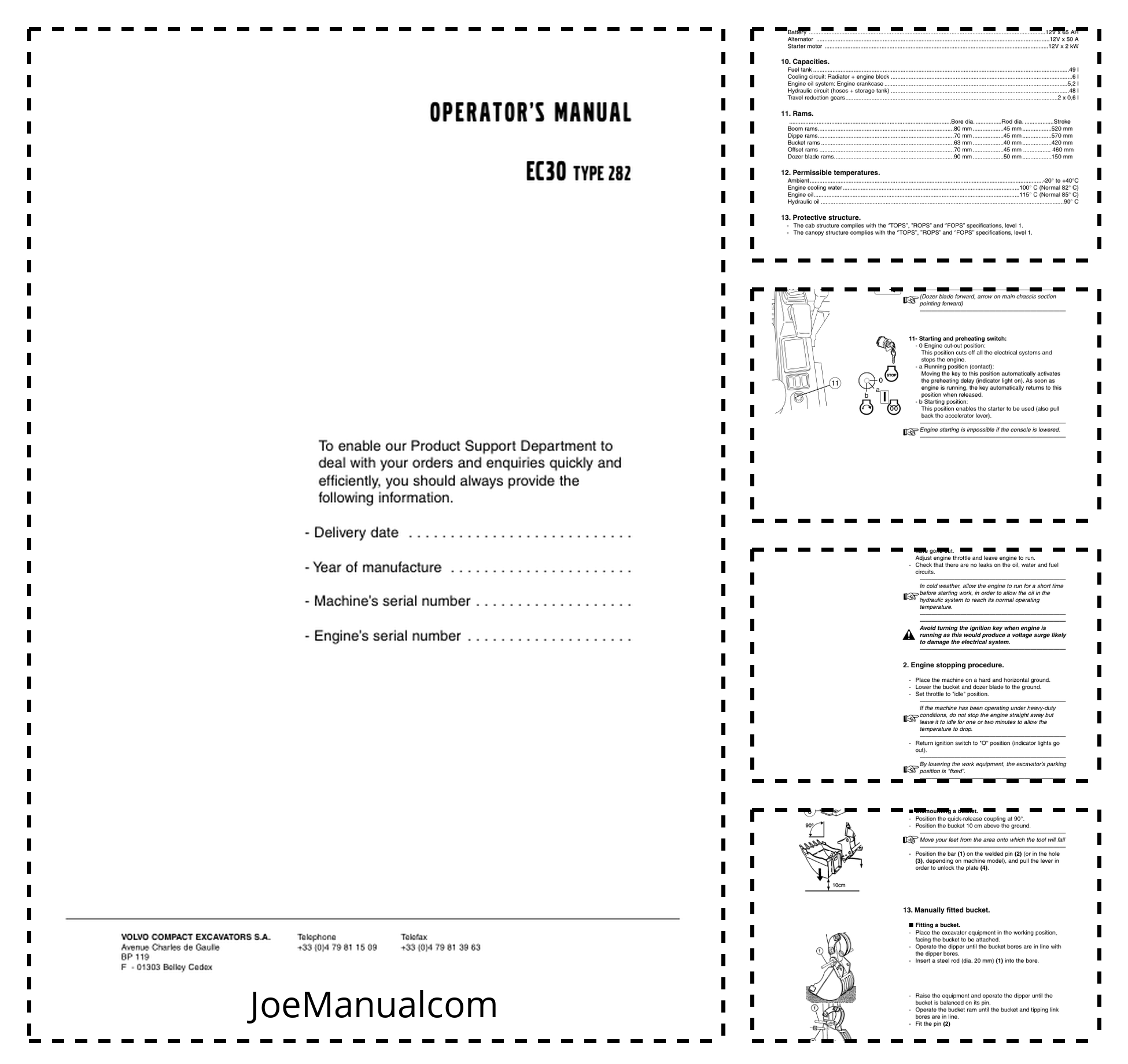 Volvo EC30 Type 282 Excavator Operators Manual E5400525GB
