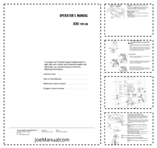 Volvo EC45 Type 284 Excavator Operators Manual E5400529GB