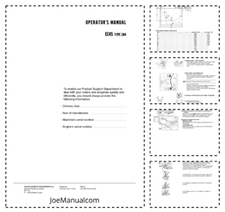 Volvo EC45 Type 284 Excavator Operators Manual E5400529