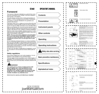 Volvo EC460 Excavator Operators Manual VOE2134355120H