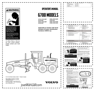 Volvo G700 Series Grader Operators Manual SN 33000 and UP VOE2124344001H