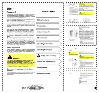 Volvo G900 Grader Operators Manual VOE21B1003869H