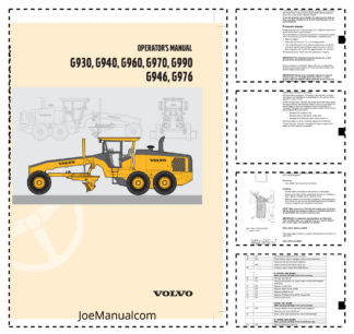 Volvo G930 G940 G960 G970 G990 G946 G976 Grader Operators Manual VOE21A1001930