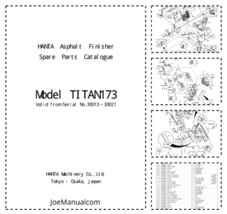 Volvo Hanta Titan 173 Tracked Paver Parts Catalog SN 30013-30021