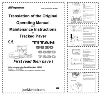 Volvo IR Titan 5820 6820 7820 Tracked Paver Operators Manual VOE21B1005163h