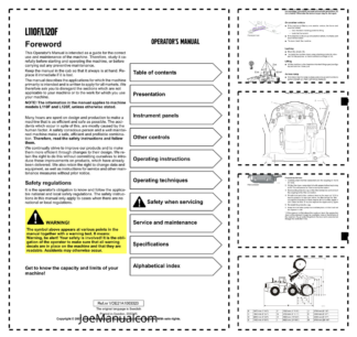 Volvo L110F L120F Wheel Loader Operators Manual VOE21A1003320