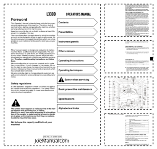 Volvo L330D Wheel Loader Operators Manual