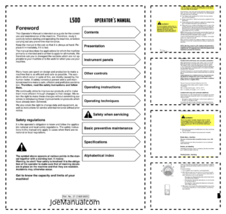 Volvo L50D Wheel Loader Operators Manual 2126696693