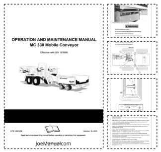 Volvo MC330 Mobile Conveyor Operators Manual SN 183686 and UP VOE21A1004811h