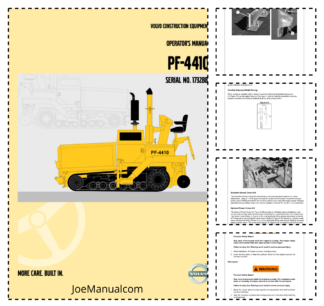 Volvo PF-4410 Paver Operators Manual  SN 173288 and UP