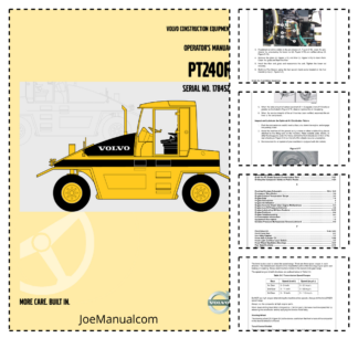 Volvo PT240R Roller Operators Manual SN 178452 and UP
