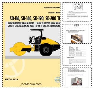 Volvo SD-116 160 190 200 TF Roller Operators Manual
