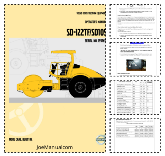 Volvo SD-122TF SD105 Roller Operators Manual SN 193763 and UP