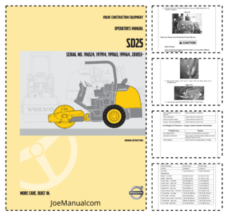 Volvo SD25 Roller Operators Manual 21C1004997