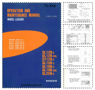 Volvo Samsung SL120-2 ST120-2 SL180-2 SL250-2 XL Wheel Loader Operators Manual