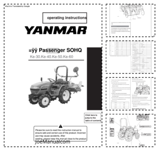 Yanmar Ke30 Ke40 Ke50 Ke60 Tractors Operators Manual EN