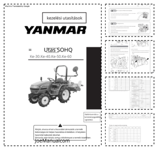 Yanmar Ke30 Ke40 Ke50 Ke60 Tractors Operators Manual HU