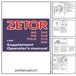Zetor 8641 9641 11741.4C 10641 11441 11741 12441 Tractor Sipplement Operators Manual 02-2007