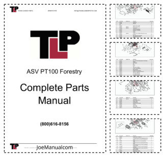 asv PT-100 Forestry Rubber Track Loader Parts Catalog SN PTJ03976 and UP