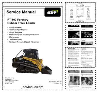 asv PT-100 Forestry Rubber Track Loader Service Manual 2009