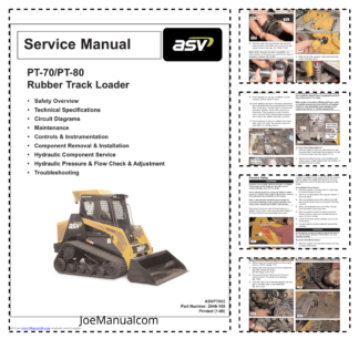 asv PT-170 PT-80 Rubber Track Loader Service Manual