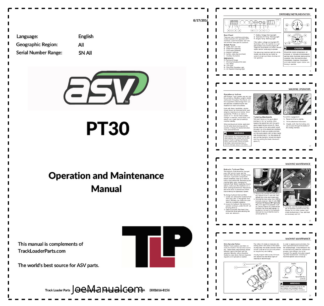 asv PT-30 Rubber Track Loader Operation and Maintenance Manual