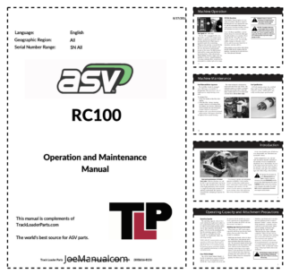asv RC-100 Rubber Track Loader Operation and Maintenance Manual