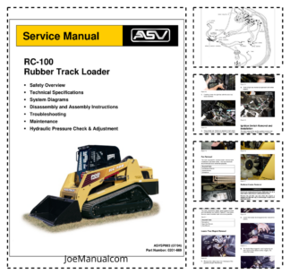asv RC-100 Rubber Track Loader Service Manual 2004
