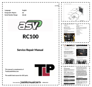 asv RC-100 Rubber Track Loader Service Repair Manual