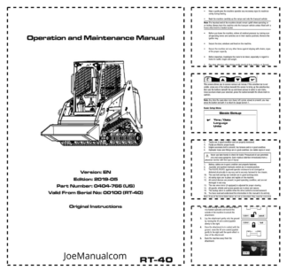asv RT-40 Rubber Track Loader Operation and Maintenance Manual