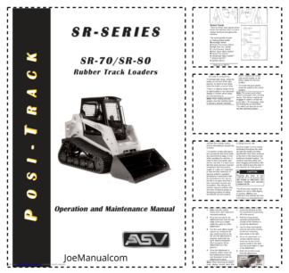 asv SR-70 SR-80 Rubber Track Loader Operation and Maintenance Manual