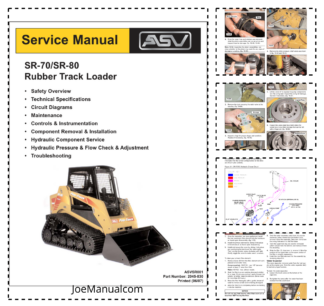 asv SR-70 SR-80 Rubber Track Loader Service Manual