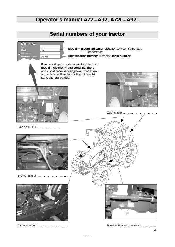 Valtra A72 A82 A92 A72L A82L A92L Tractor Operators Manual - Image 13