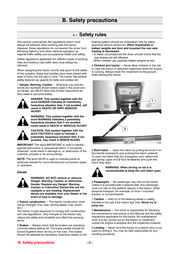 Valtra A72 A82 A92 A72L A82L A92L Tractor Operators Manual - Image 8