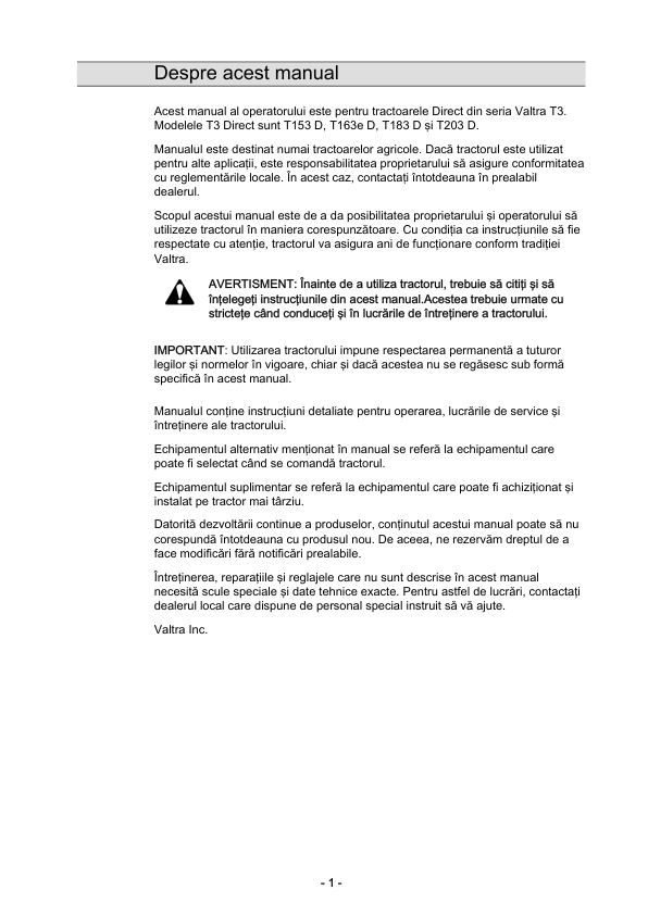 Valtra T3 Series Tractor Operators Manual PT - Image 3
