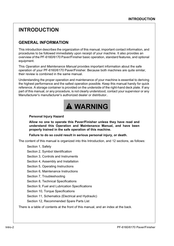 Volvo 6160 6170 Paver Operators Manual VOE21A1004272H - Image 3