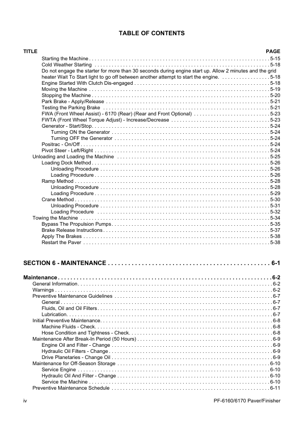 Volvo 6160 6170 Paver Operators Manual VOE21A1004272H - Image 6