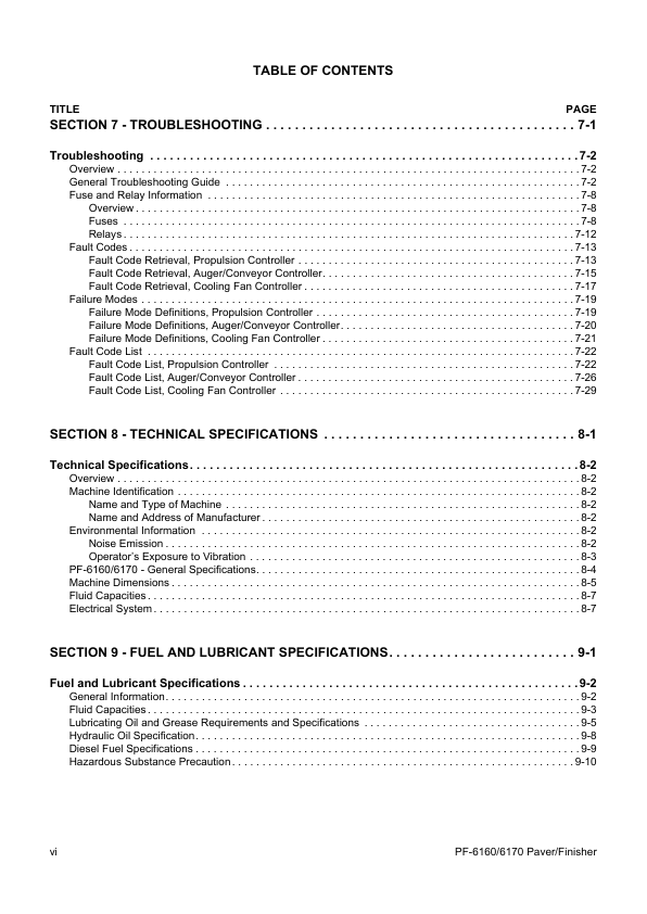 Volvo 6160 6170 Paver Operators Manual VOE21A1004272H - Image 8