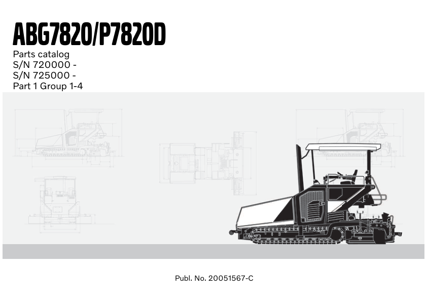 Volvo ABG7820 P7820D Tracked Paver Parts Catalog SN 7200000-725000 20051567C - Image 3
