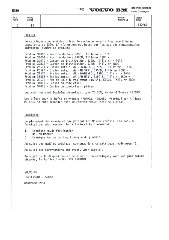 Volvo BM 5350 Articulated Dump Truck Parts Catalog VOE6316697232H - Image 9
