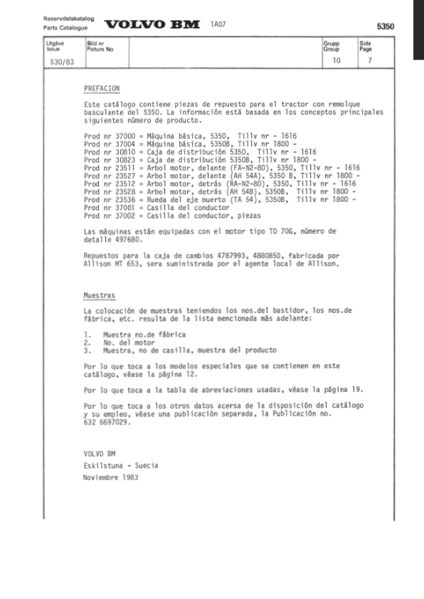 Volvo BM 5350 Articulated Dump Truck Parts Catalog VOE6316697232H - Image 8