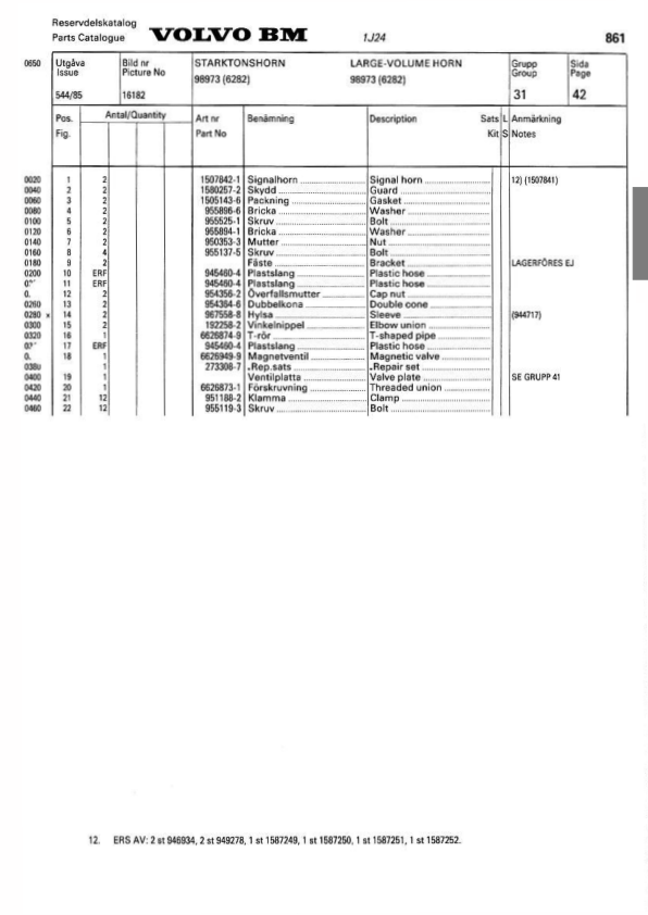 Volvo BM 861 Articulated Dump Truck Parts Catalog 6316697230 - Image 10