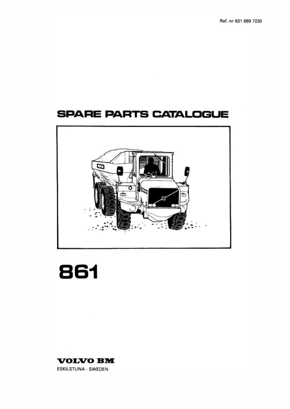 Volvo BM 861 Articulated Dump Truck Parts Catalog 6316697230 - Image 2